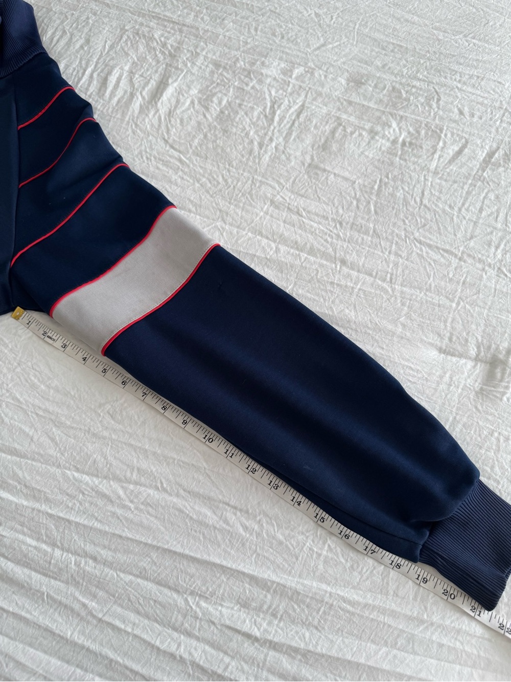 Vintage 80s Adidas Trefoil Track Jacket Navy Red White Colorblock - Picture 14 of 15